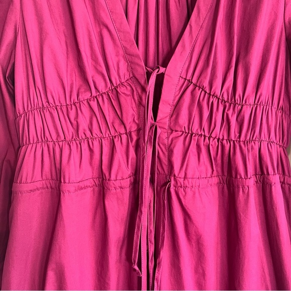 Monica Smocked Waist Peasant CottageCore Prairie Boho Cotton Maxi Dress, Size XS - Picture 3 of 11